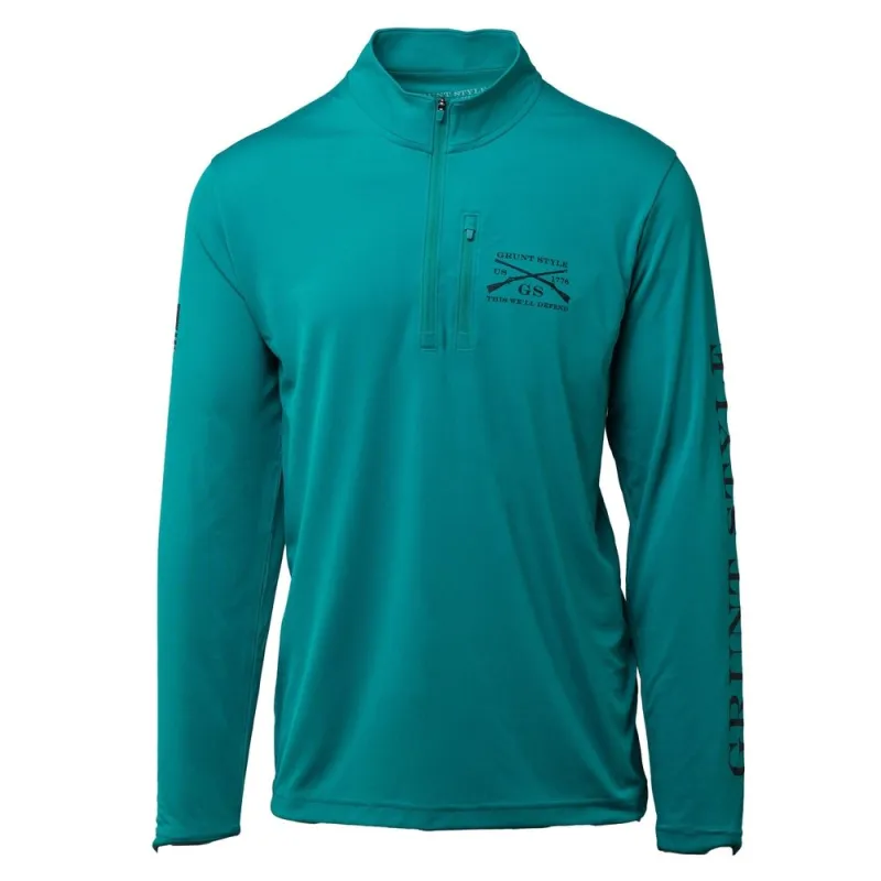 Overwatch 1/4 Zip - Aqua sold by Grunt Style