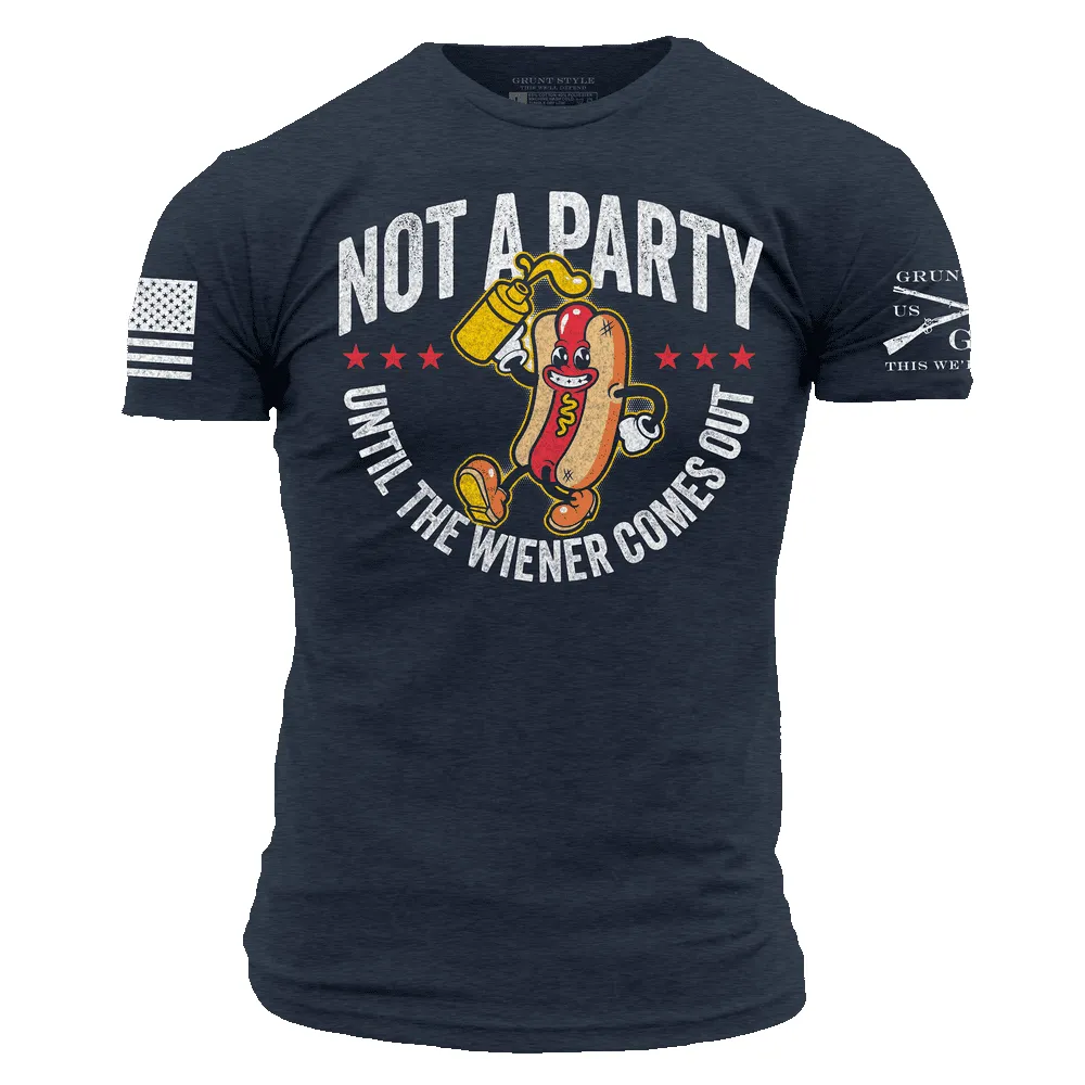Wiener Party T-Shirt - Midnight Navy sold by Grunt Style