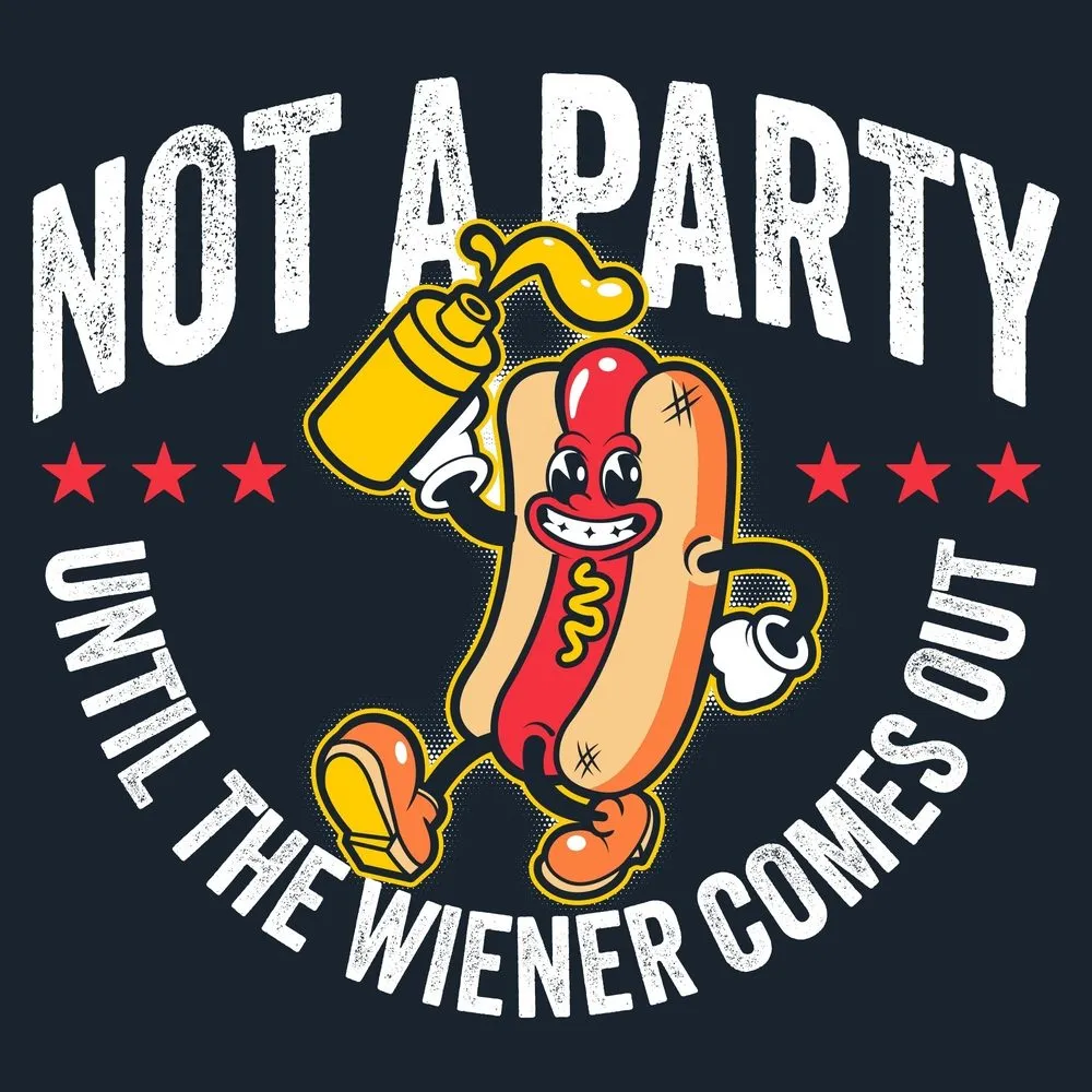 Wiener Party T-Shirt - Midnight Navy sold by Grunt Style product image thumbnail 2