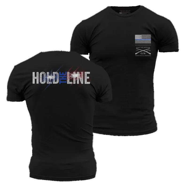 Hold The Line 2.0 T-Shirt - Black sold by Grunt Style