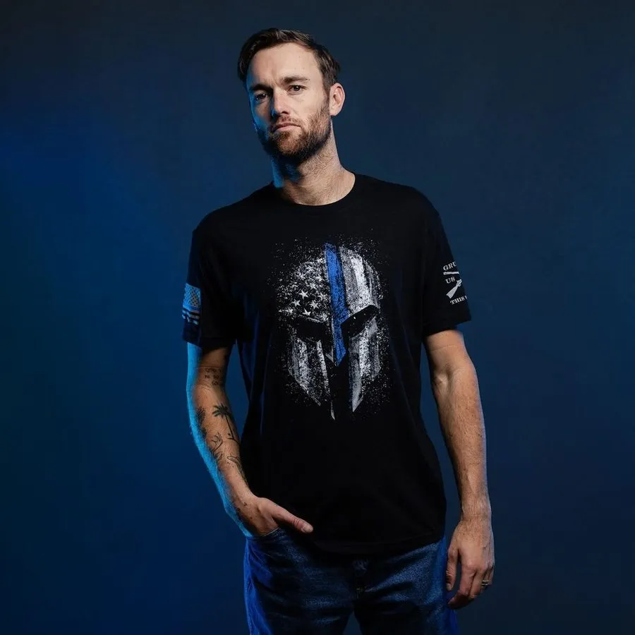 Blue Line Spartan T-Shirt - Black sold by Grunt Style product image thumbnail 3