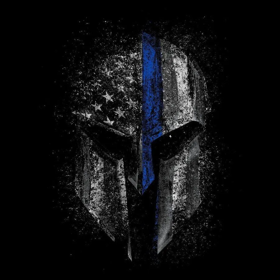 Blue Line Spartan T-Shirt - Black sold by Grunt Style product image thumbnail 2
