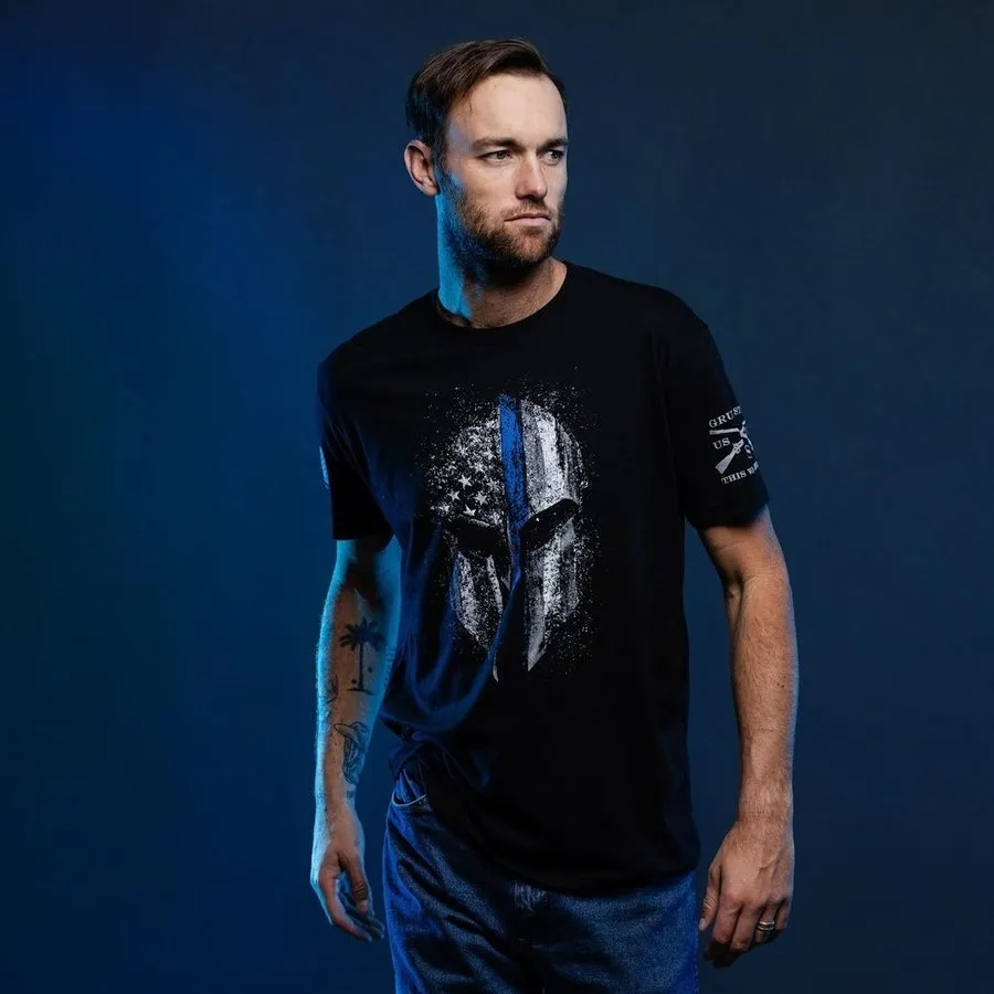 Blue Line Spartan T-Shirt - Black sold by Grunt Style product image thumbnail 4