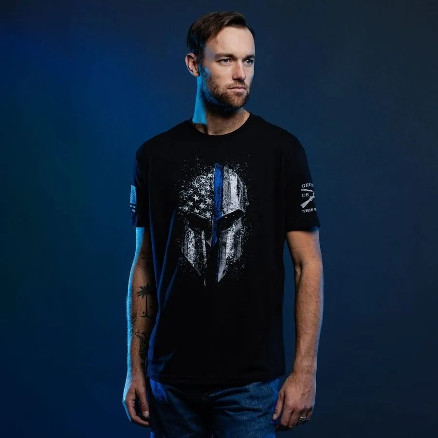 Blue Line Spartan T-Shirt - Black sold by Grunt Style product image thumbnail 5