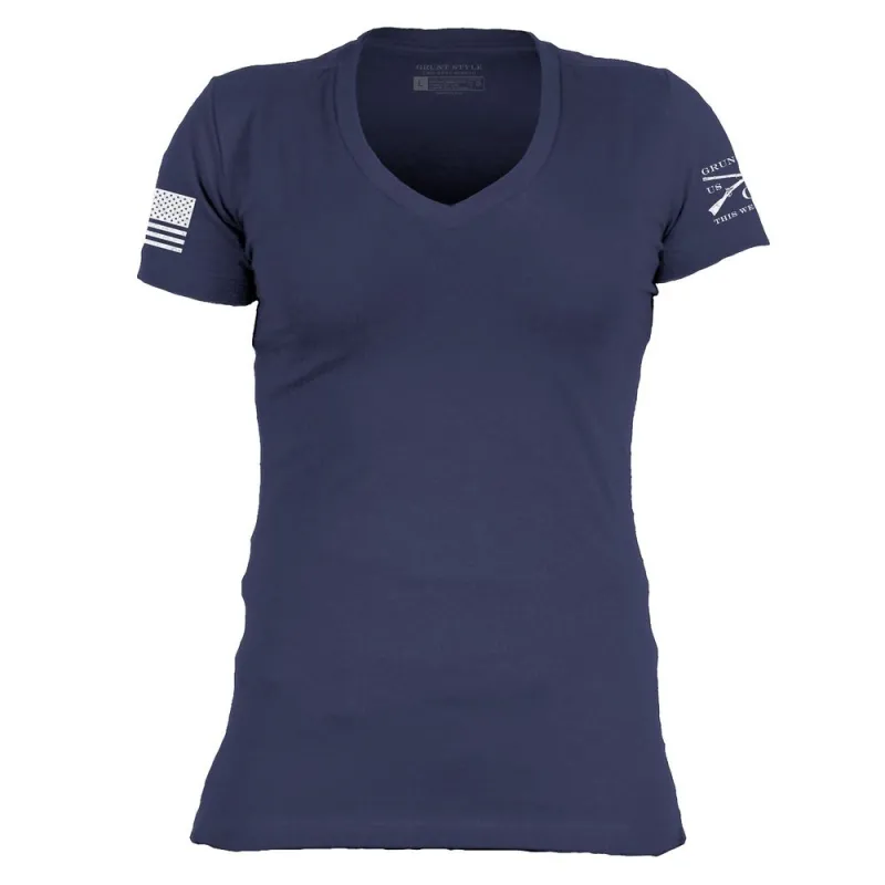 Basic T-Shirt Women's V-Neck - Future Dusk sold by Grunt Style