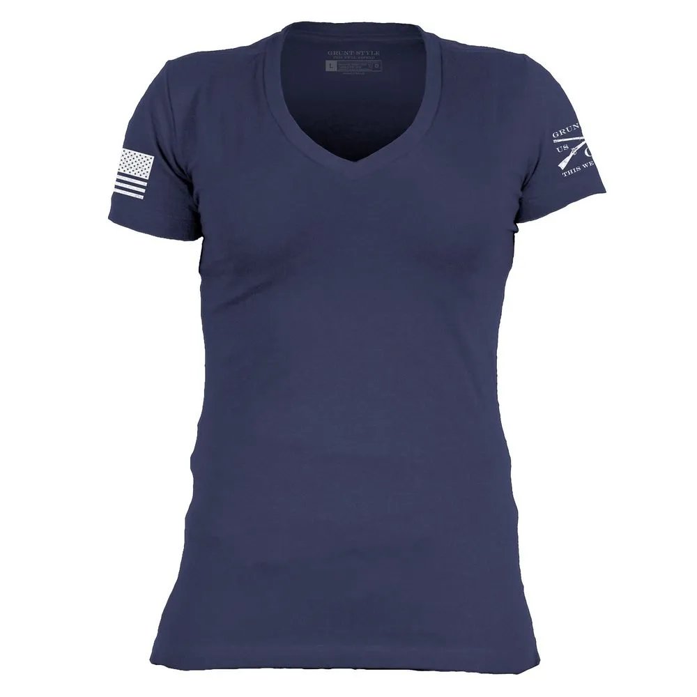Basic T-Shirt Women's V-Neck - Future Dusk sold by Grunt Style
