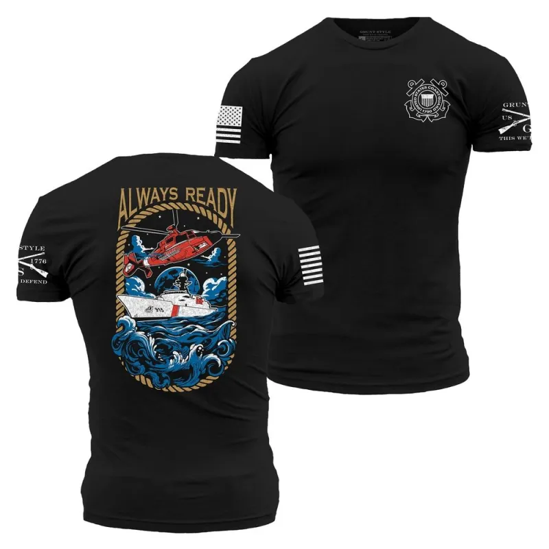 USCG - Always Ready T-Shirt - Black sold by Grunt Style