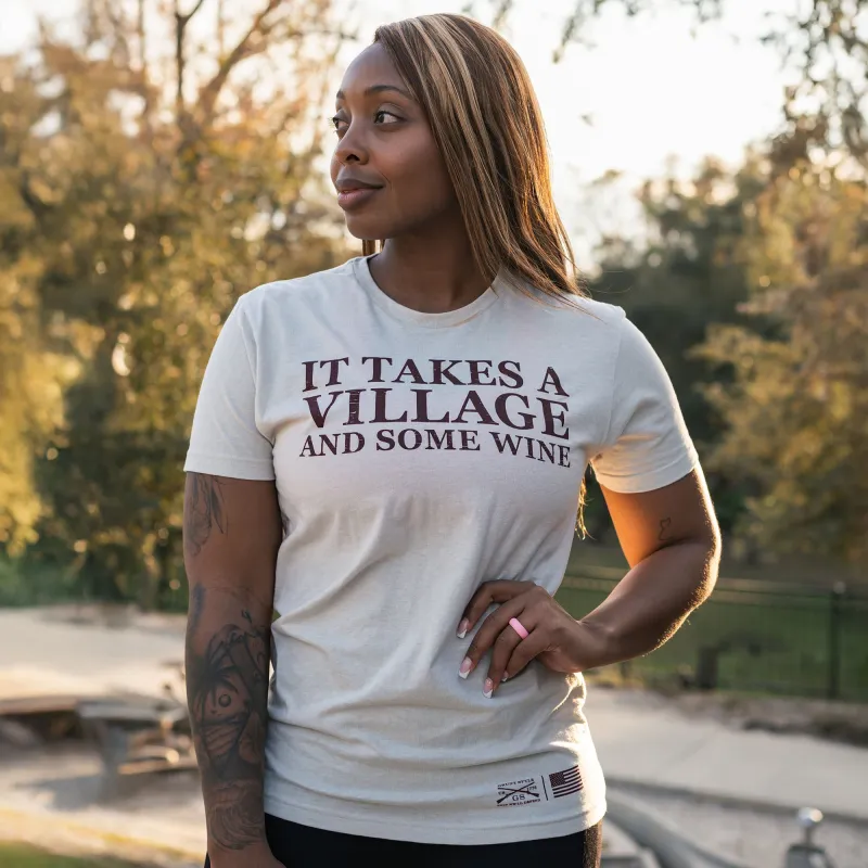 Women's It Takes A Village Boyfriend Fit T-Shirt - Sand sold by Grunt Style