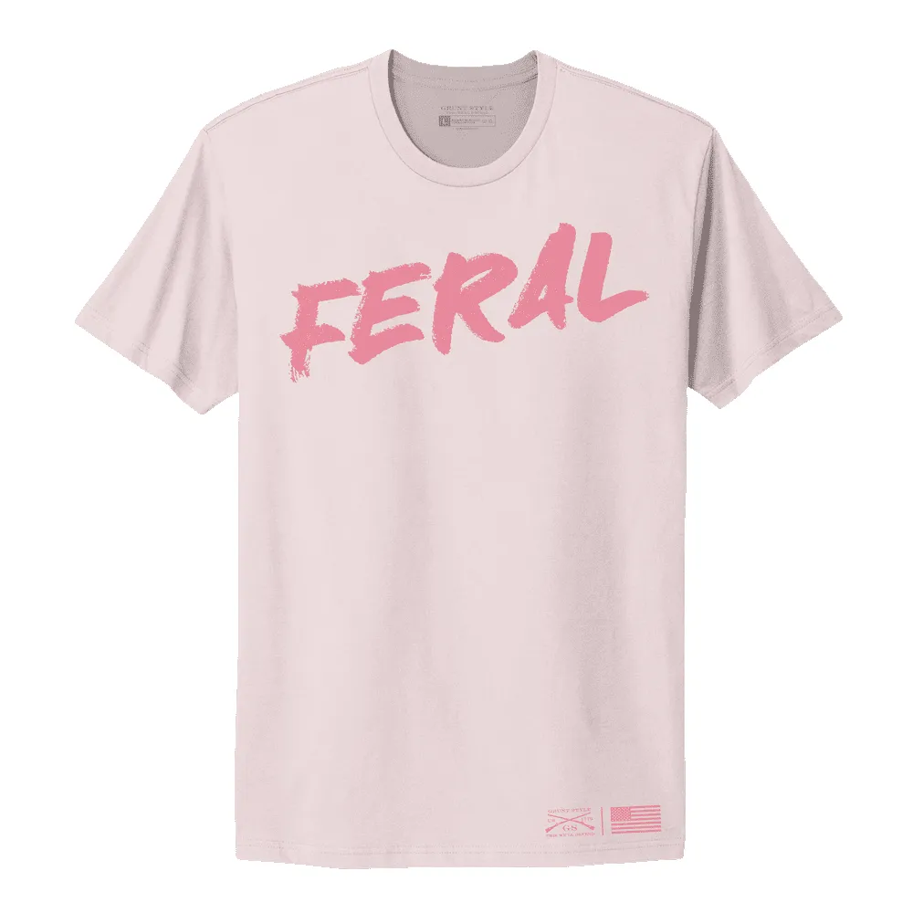 Women's Feral Boyfriend Fit T-Shirt - Light Pink sold by Grunt Style