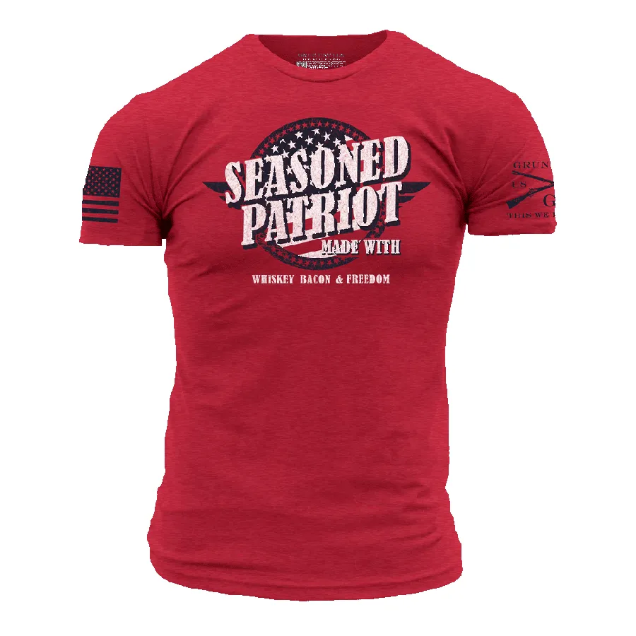 Seasoned Patriot T-Shirt - Red sold by Grunt Style