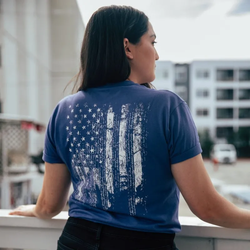 Women's 1776 Flag Boyfriend Fit T-Shirt - Future Dusk sold by Grunt Style