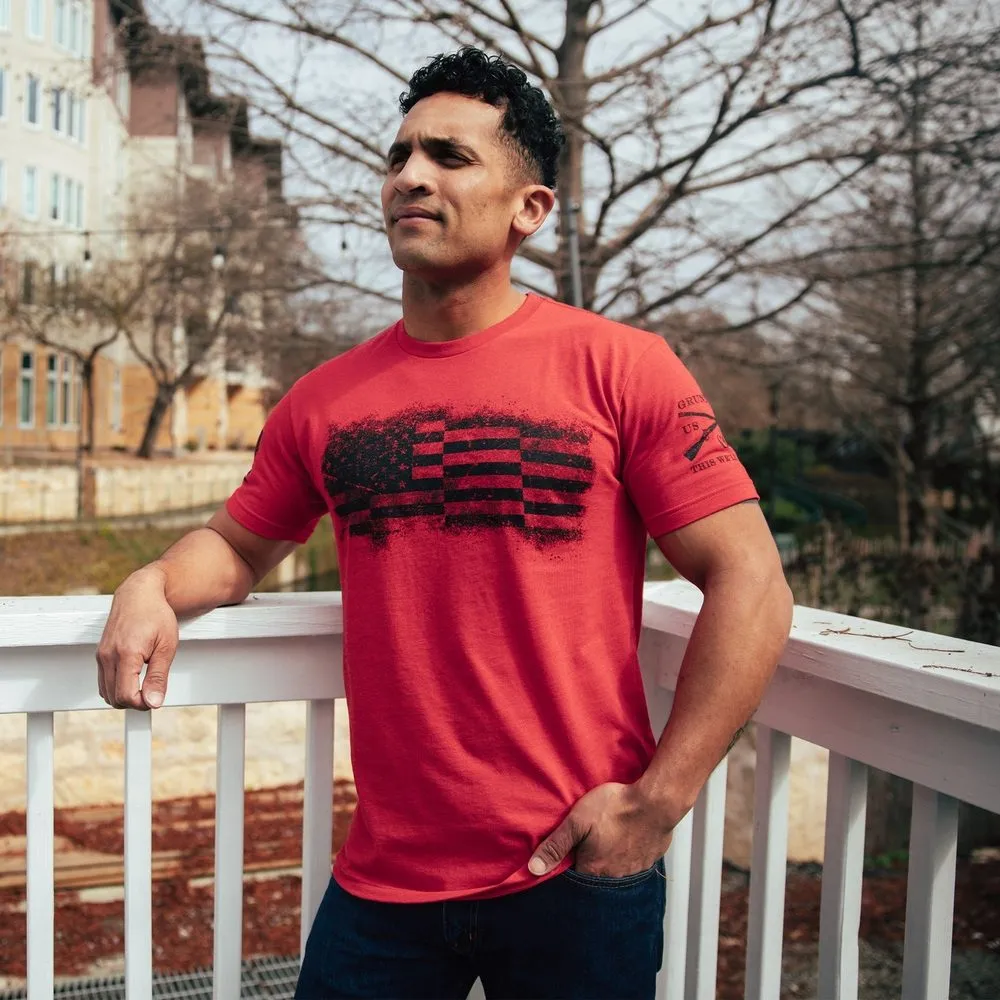 Bar Flag T-Shirt - Red sold by Grunt Style product image thumbnail 5