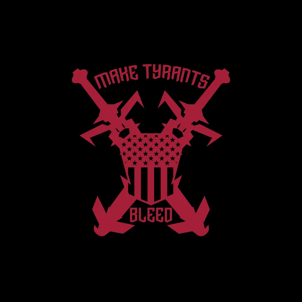 Make Tyrants Bleed T-Shirt - Black sold by Grunt Style product image thumbnail 3