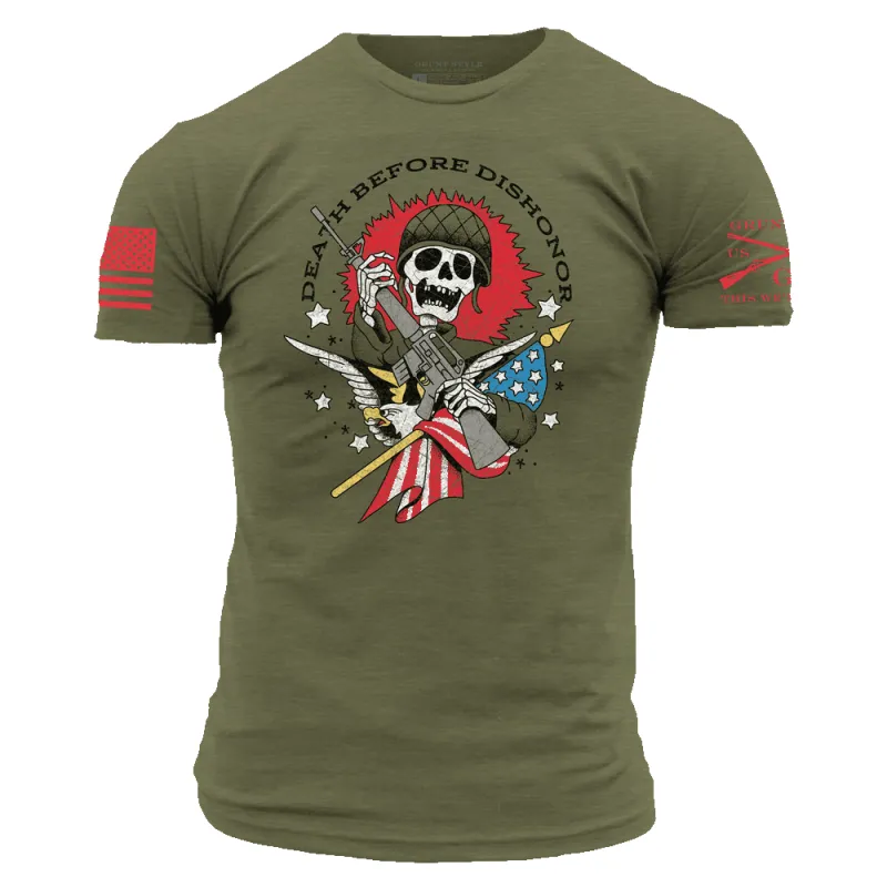 Death Before Dishonor T-Shirt - Military Green sold by Grunt Style
