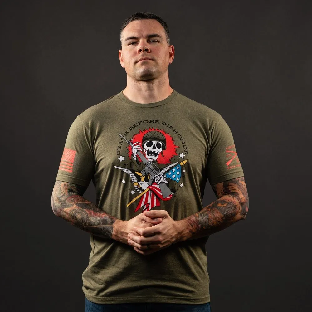 Death Before Dishonor T-Shirt - Military Green sold by Grunt Style product image thumbnail 3