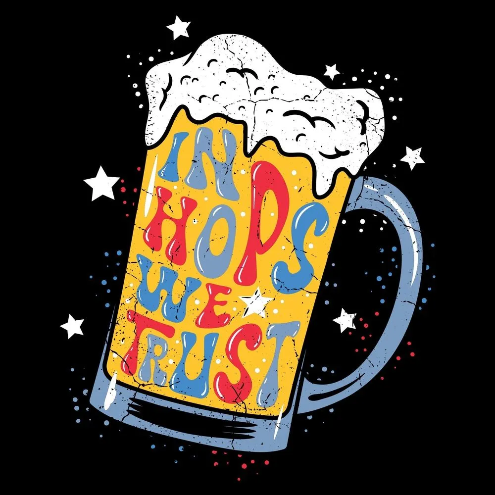 In Hops We Trust T-Shirt - Black sold by Grunt Style product image thumbnail 2