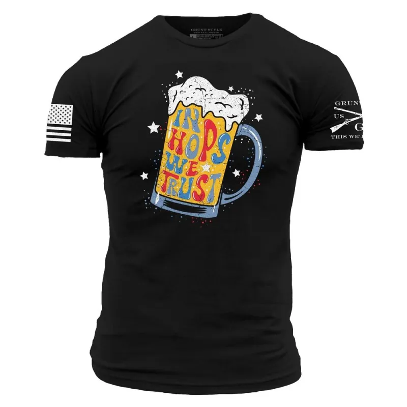 In Hops We Trust T-Shirt - Black sold by Grunt Style