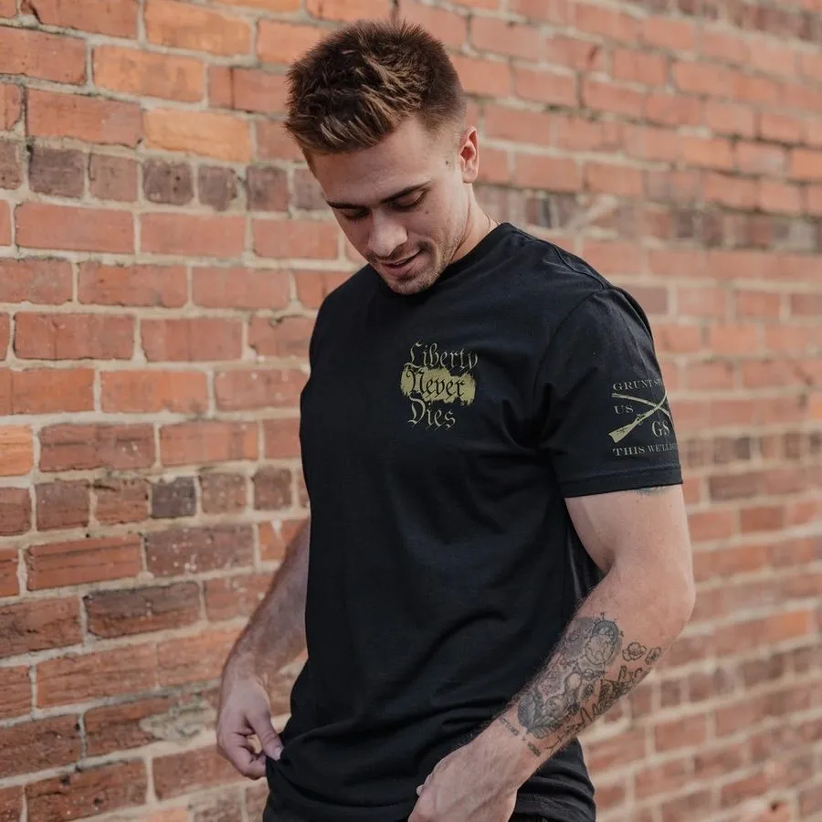 Liberty Never Dies T-Shirt - Black sold by Grunt Style product image thumbnail 4