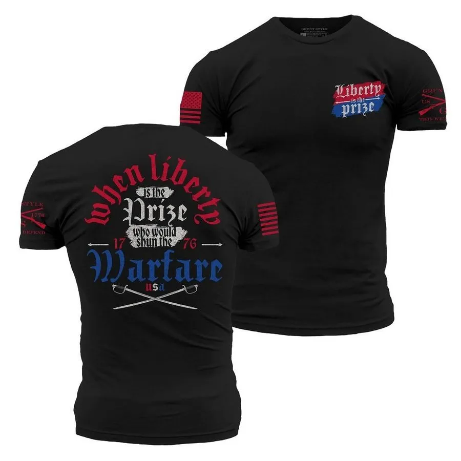 Liberty Is The Prize T-Shirt - Black sold by Grunt Style