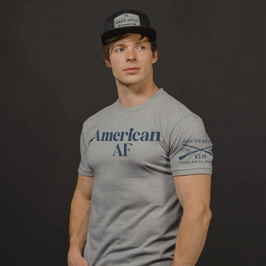 American AF T-Shirt - Dark Heather Gray sold by Grunt Style product image thumbnail 4