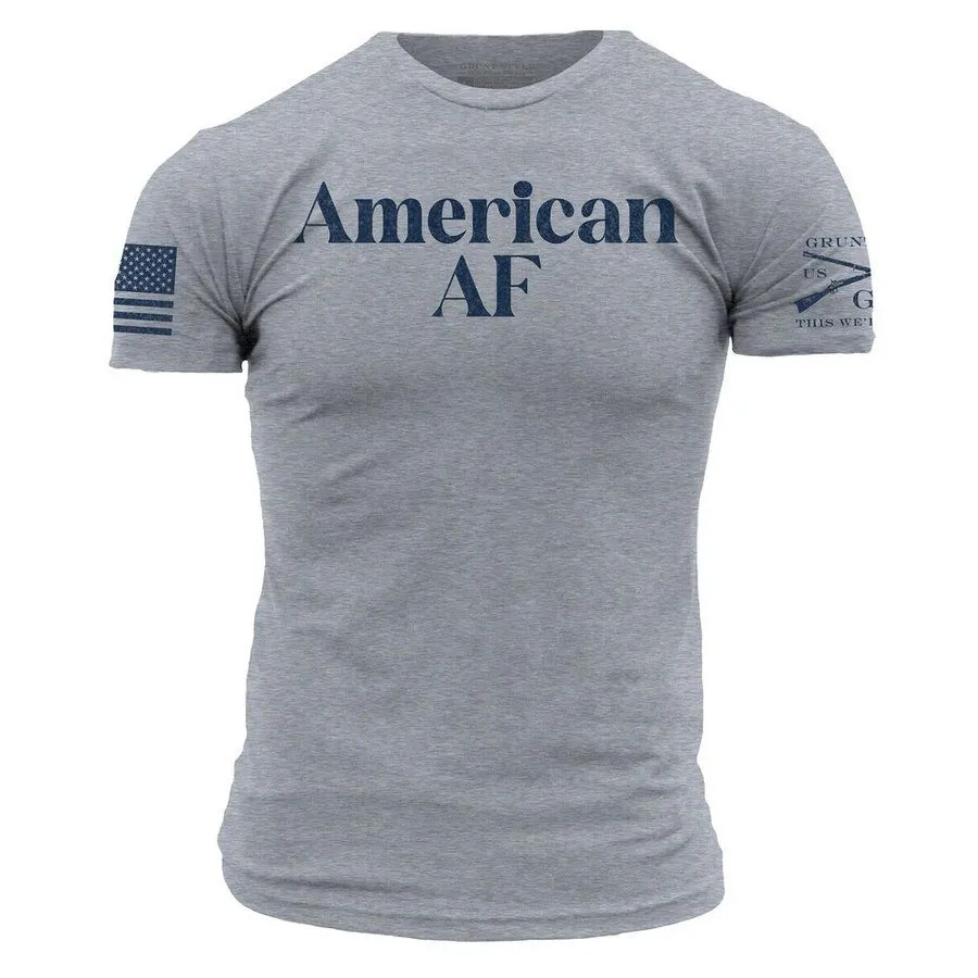American AF T-Shirt - Dark Heather Gray sold by Grunt Style