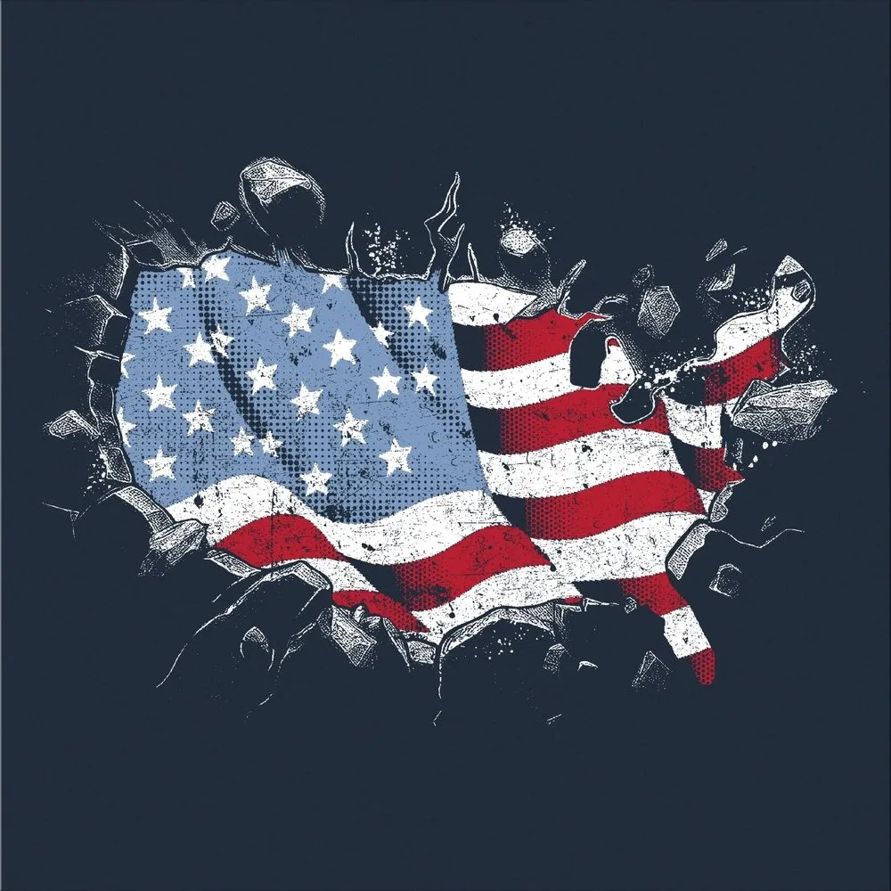 America Has Landed T-Shirt - Midnight Navy sold by Grunt Style product image thumbnail 2
