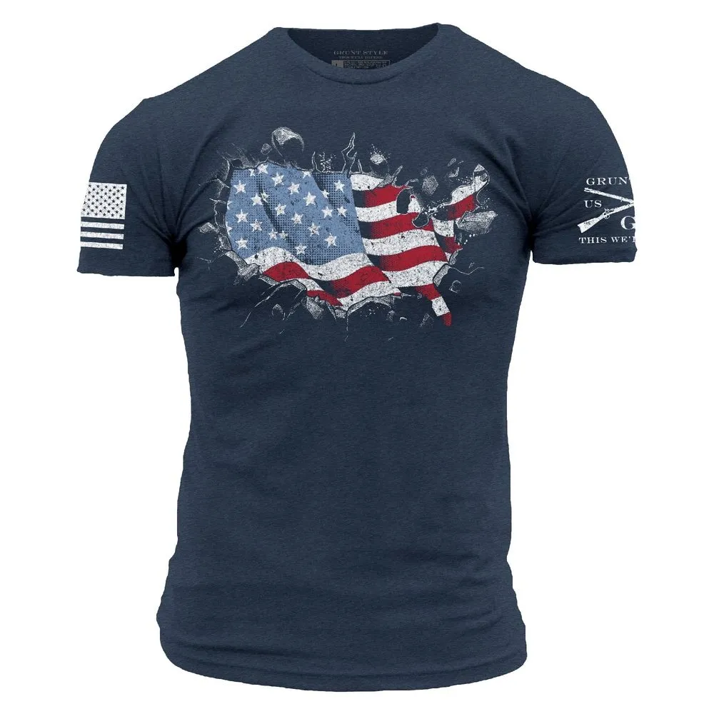 America Has Landed T-Shirt - Midnight Navy sold by Grunt Style