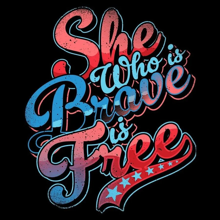 Women's Brave Is Free Boyfriend Fit T-Shirt - Black sold by Grunt Style product image thumbnail 5