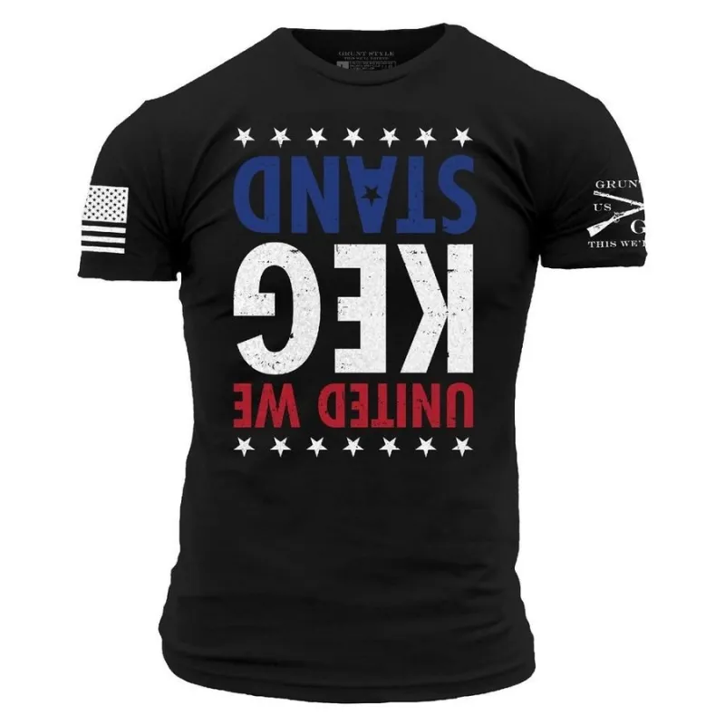 United We Keg Stand T-Shirt - Black sold by Grunt Style
