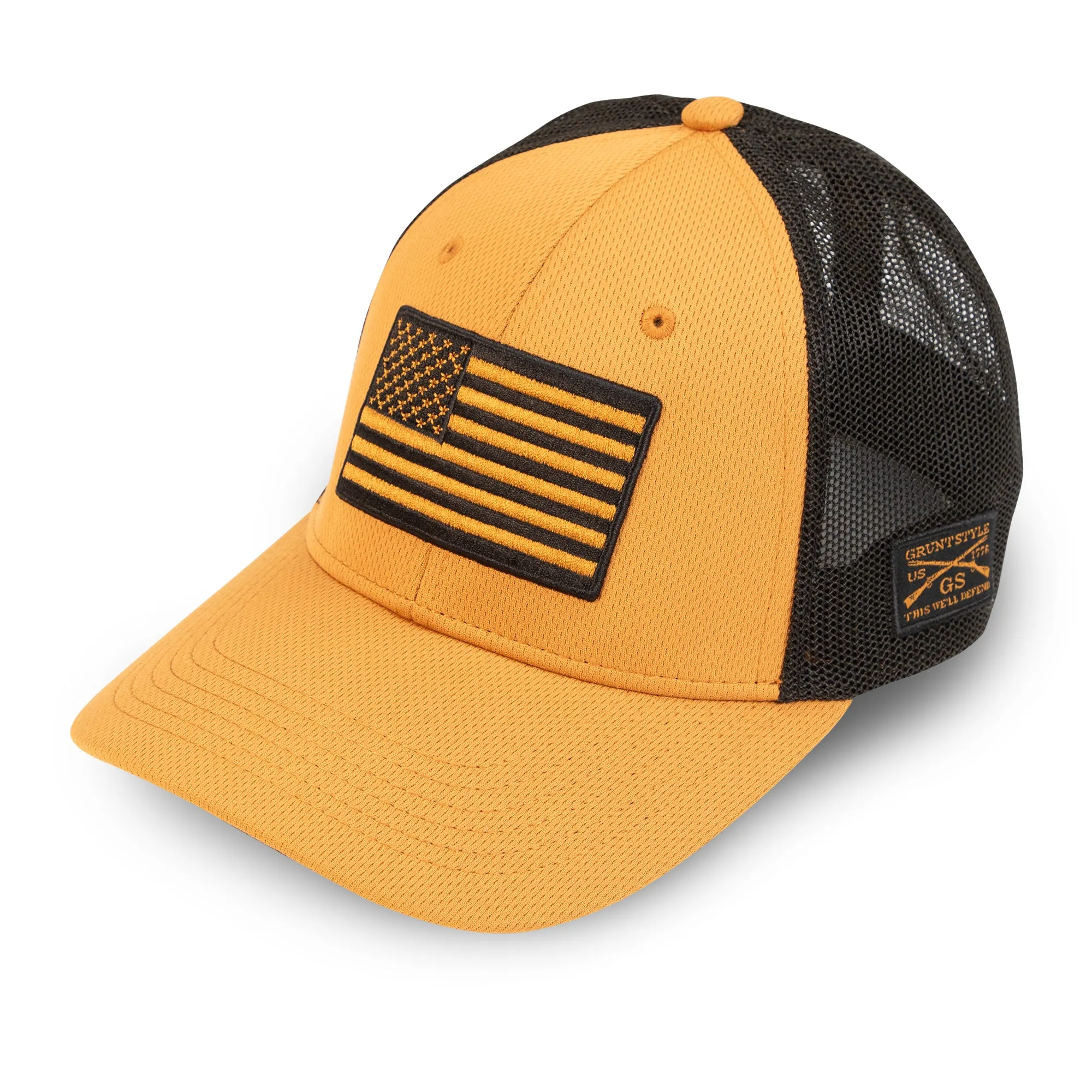 Embroidered American Flag Stretch Fit Hat - Coyote sold by Grunt Style product image thumbnail 2