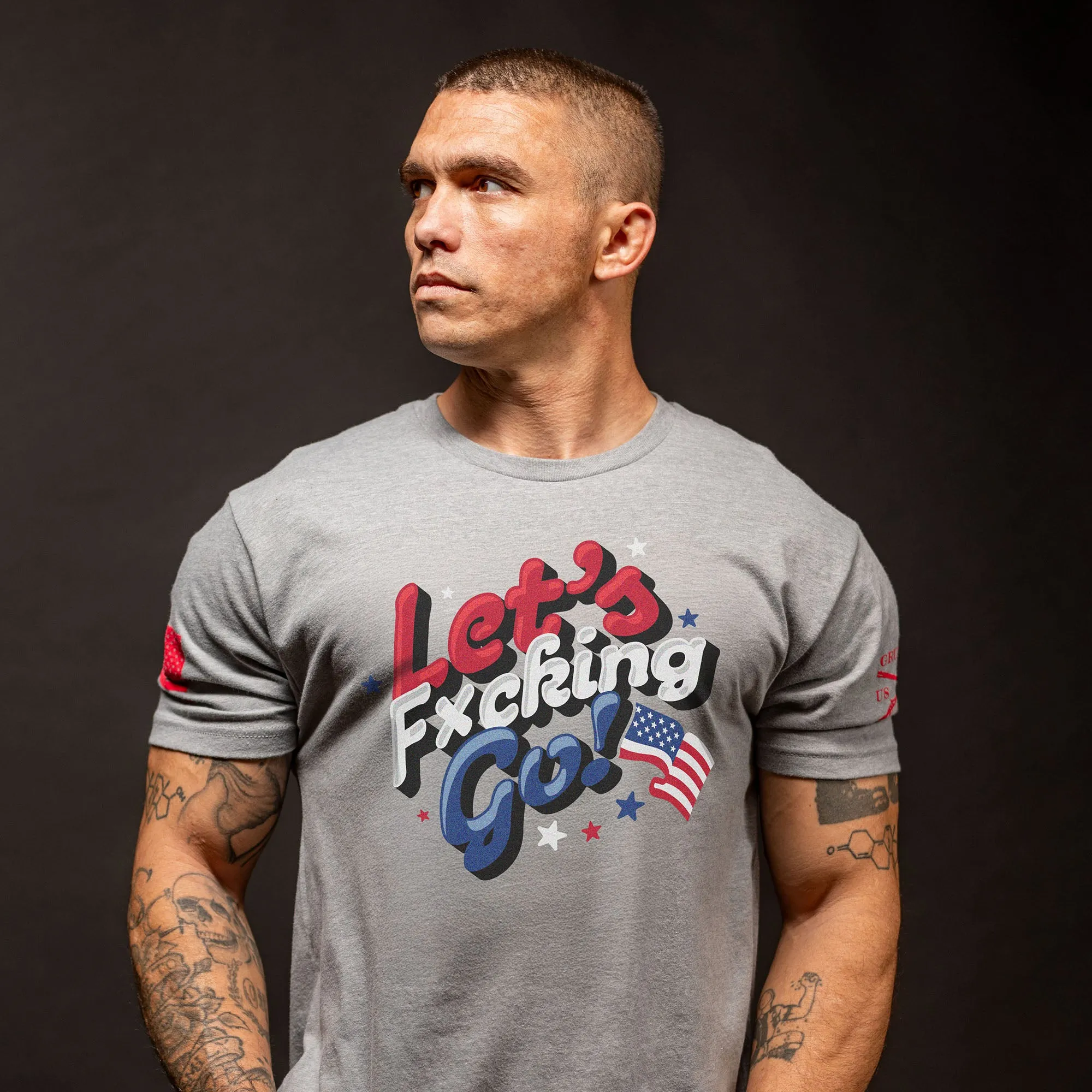 Let's F*cking Go T-Shirt - Dark Heather Gray sold by Grunt Style product image thumbnail 3