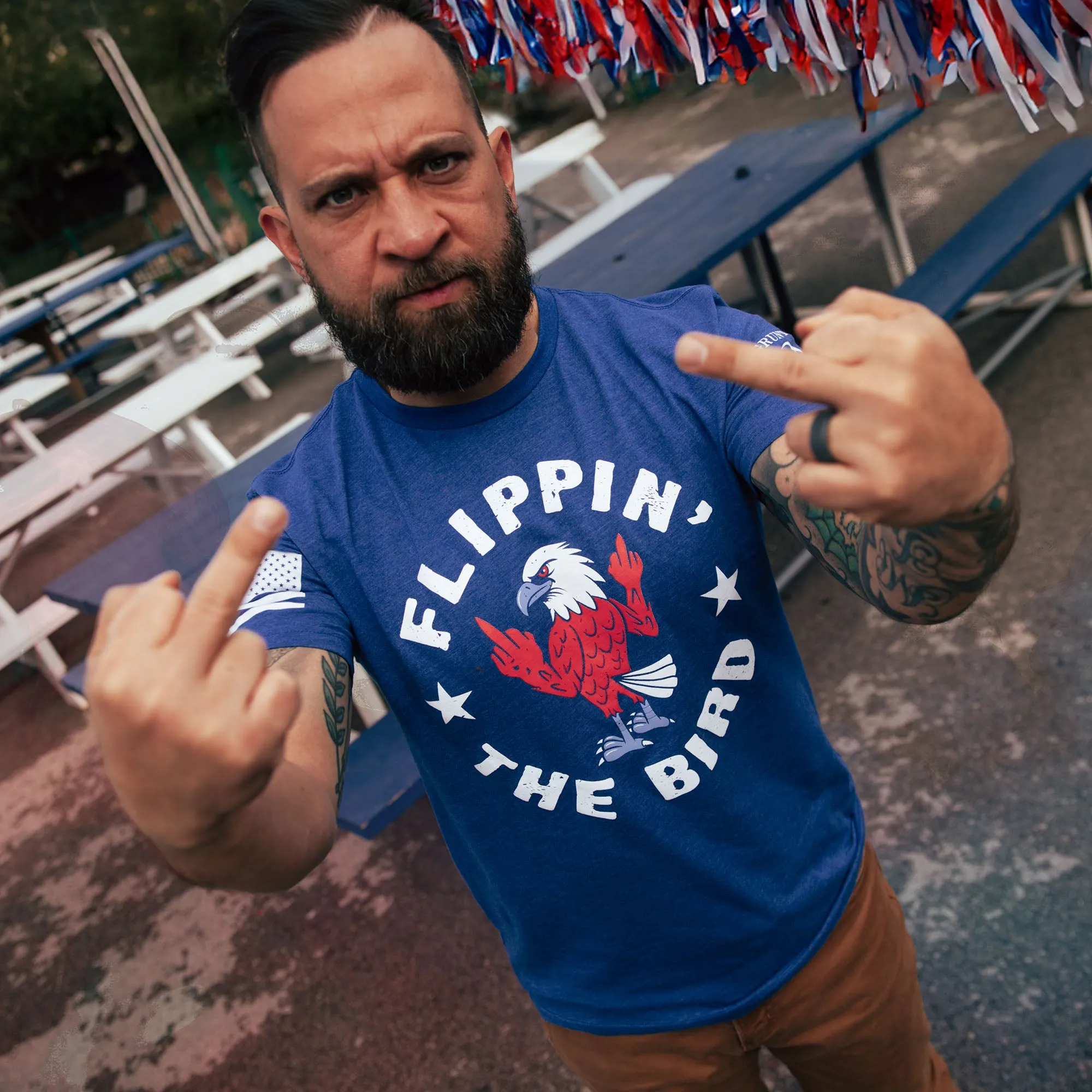 Flippin' The Bird T-Shirt - Royal sold by Grunt Style product image thumbnail 3