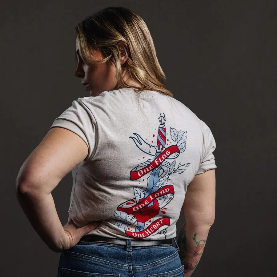 Women's One Flag Boyfriend Fit T-Shirt - Sand sold by Grunt Style product image thumbnail 4