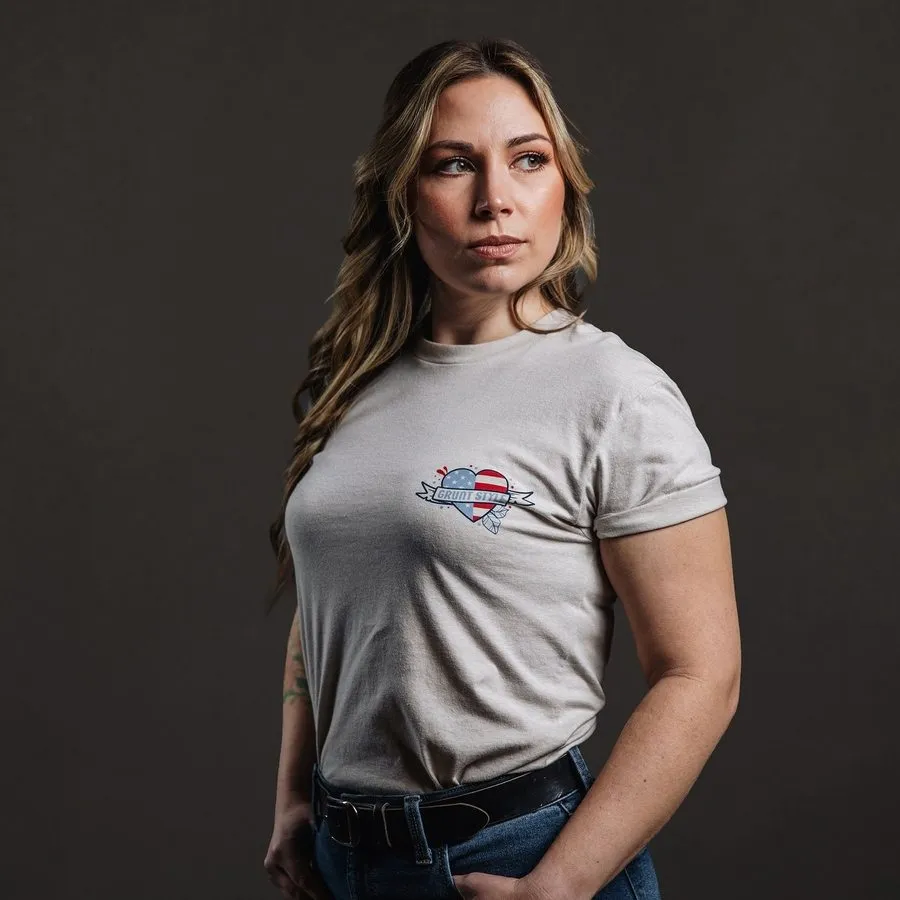 Women's One Flag Boyfriend Fit T-Shirt - Sand sold by Grunt Style product image thumbnail 3