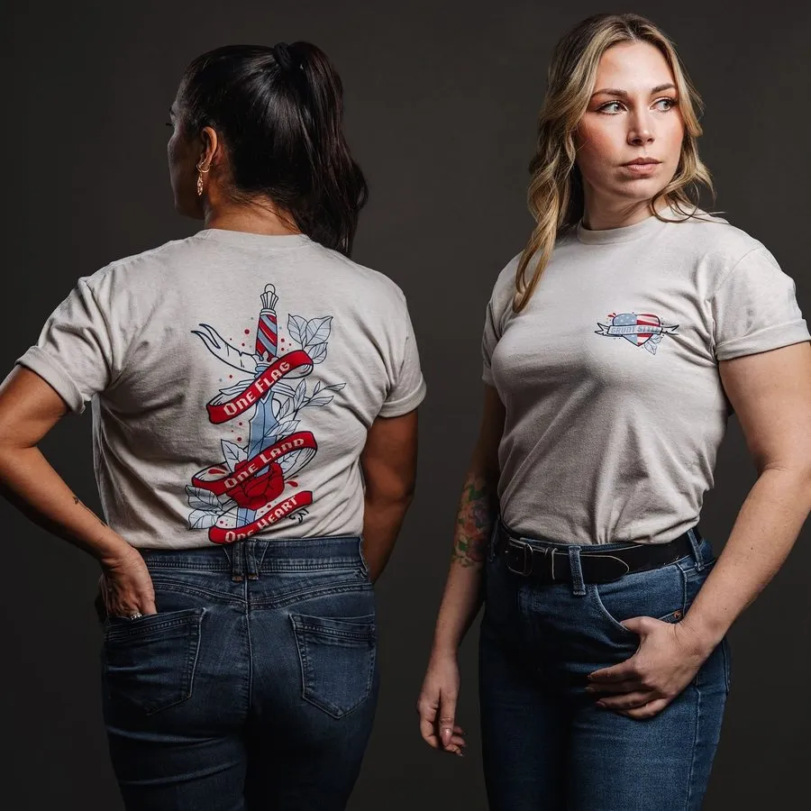 Women's One Flag Boyfriend Fit T-Shirt - Sand sold by Grunt Style