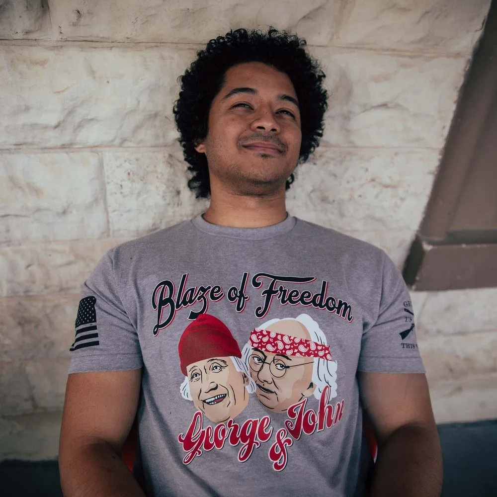 Blaze of Freedom T-Shirt - Dark Heather Gray sold by Grunt Style product image thumbnail 3