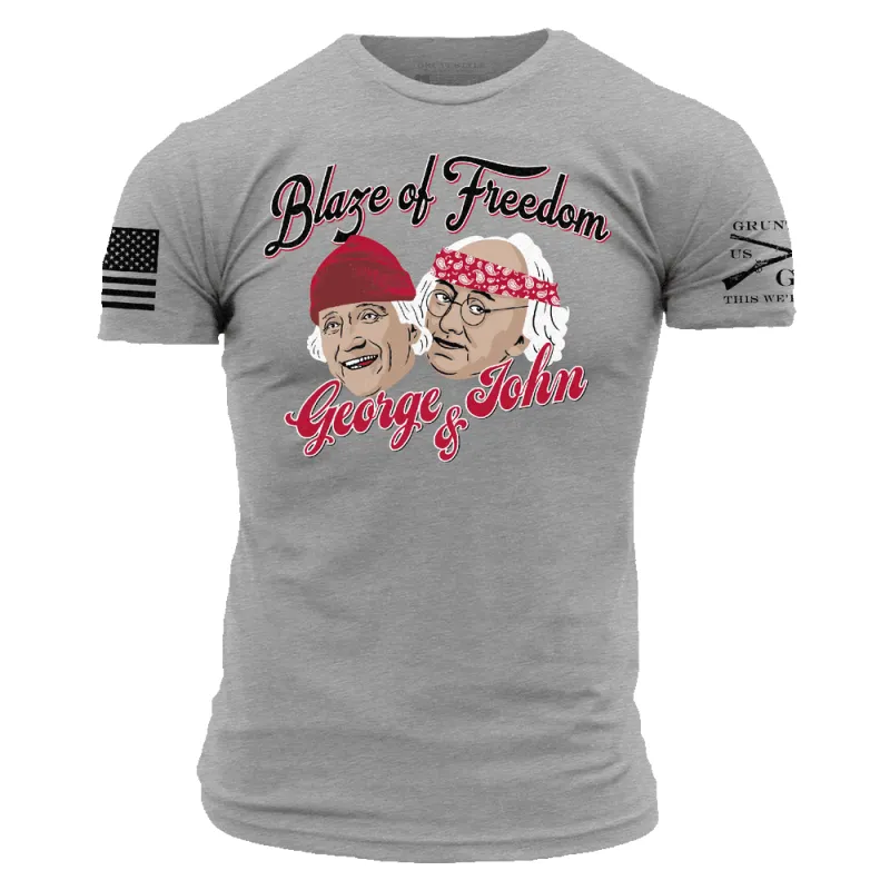 Blaze of Freedom T-Shirt - Dark Heather Gray made by Grunt Style