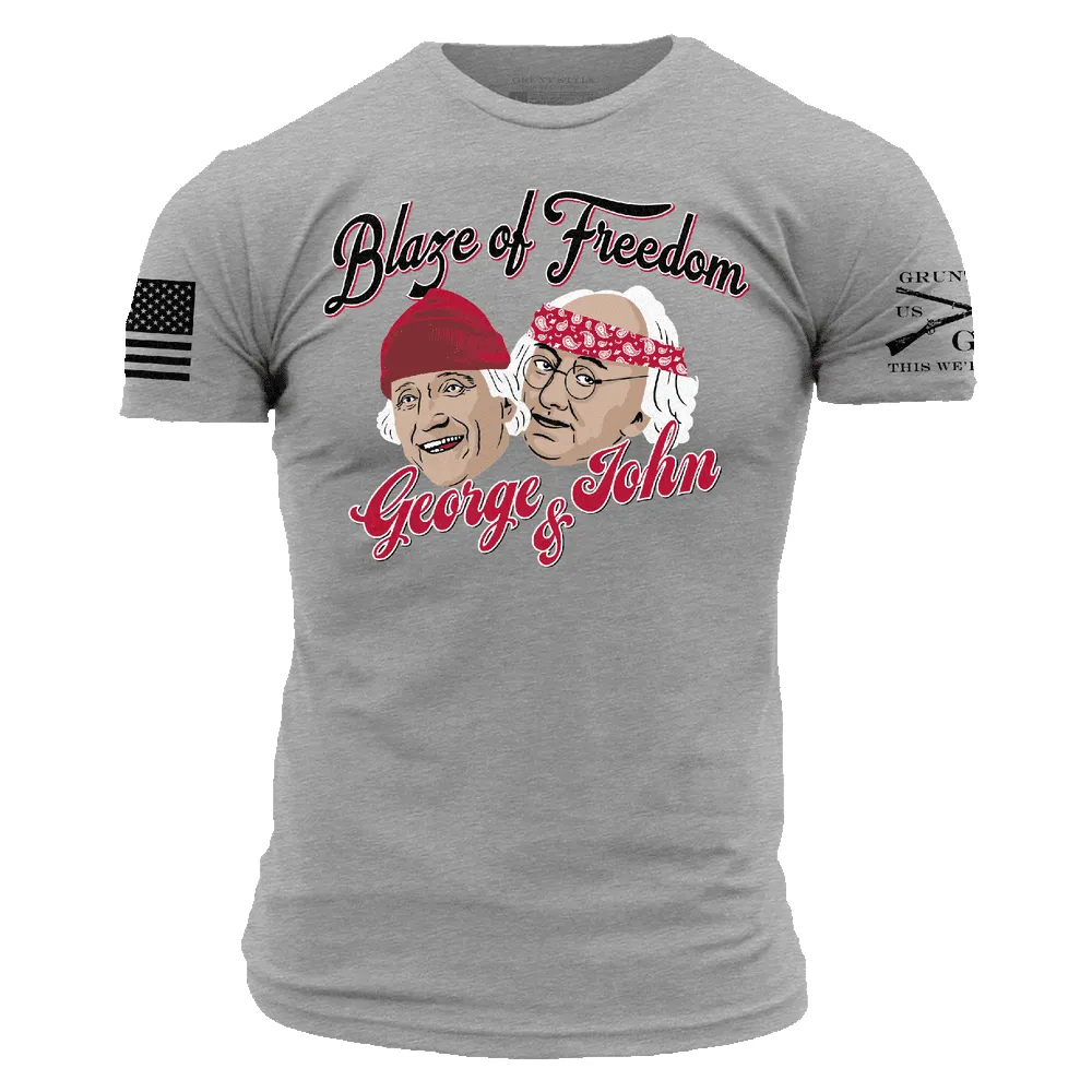 Blaze of Freedom T-Shirt - Dark Heather Gray sold by Grunt Style
