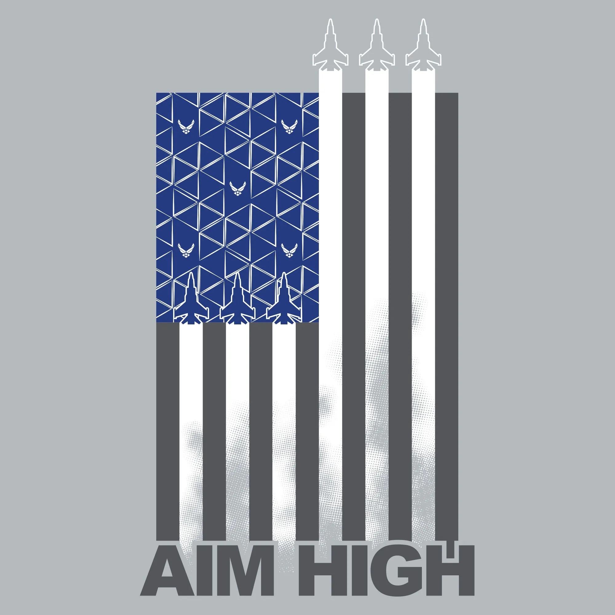 USAF - Aim High Flag T-Shirt - Dark Heather Gray sold by Grunt Style product image thumbnail 2