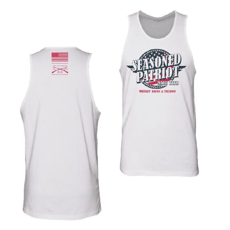 Seasoned Patriot Tank - White sold by Grunt Style