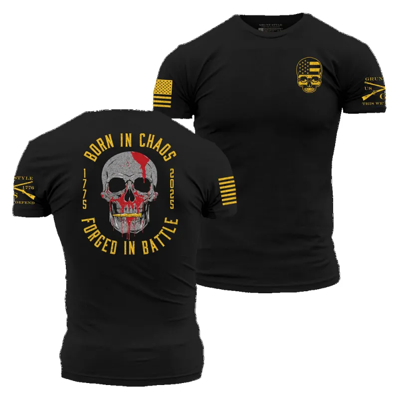 Forged In Battle T-Shirt - Black sold by Grunt Style