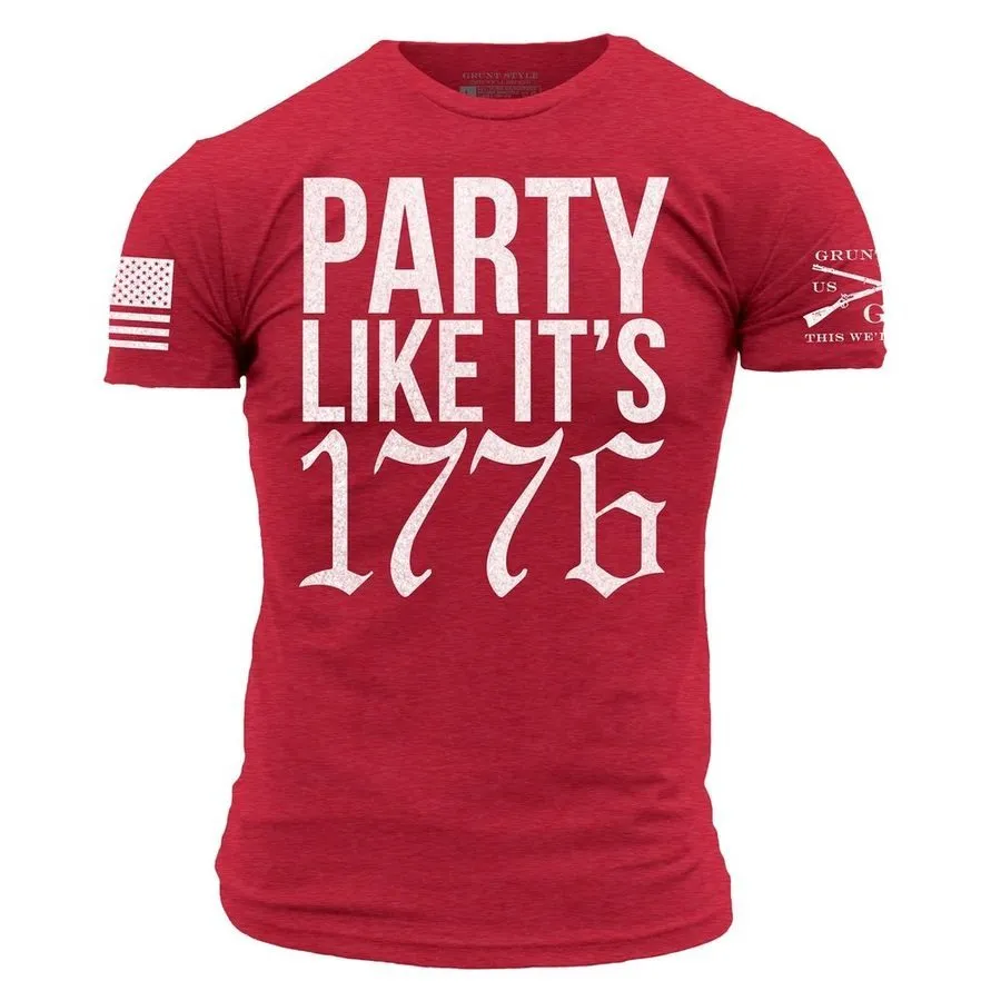 Party Like It 1776 T-Shirt - Red sold by Grunt Style