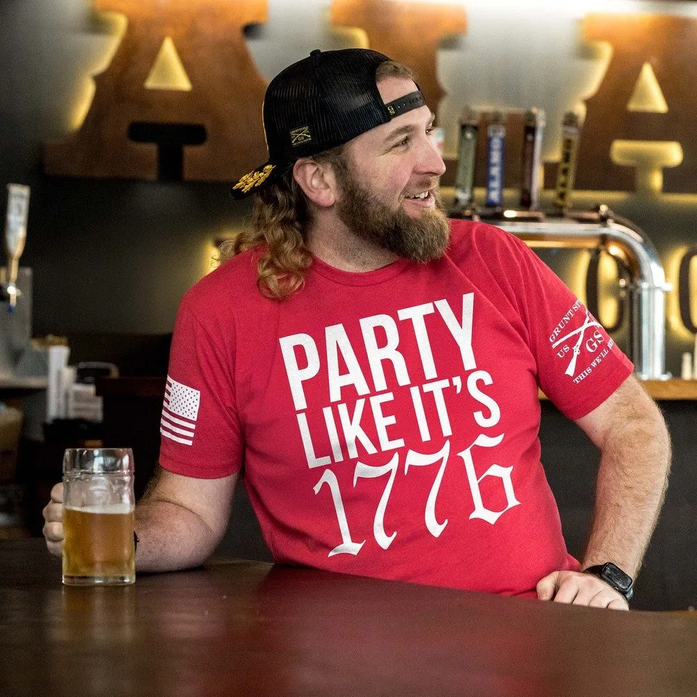 Party Like It 1776 T-Shirt - Red sold by Grunt Style product image thumbnail 3