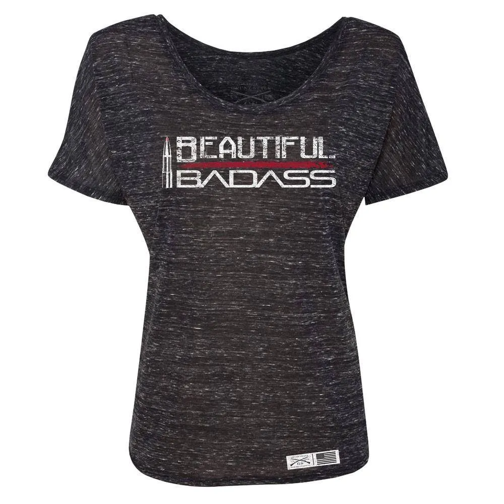 Women's Beautiful Badass Slouchy Tee sold by Grunt Style product image thumbnail 2
