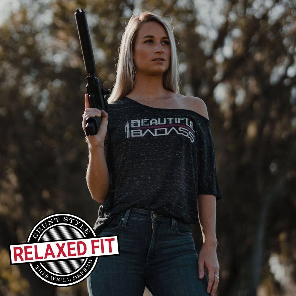 Women's Beautiful Badass Slouchy Tee sold by Grunt Style