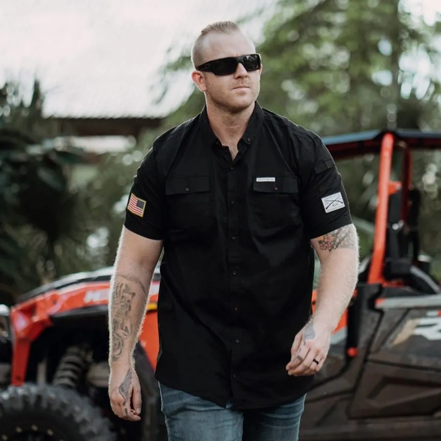 Men's Garage Button Down - Black sold by Grunt Style
