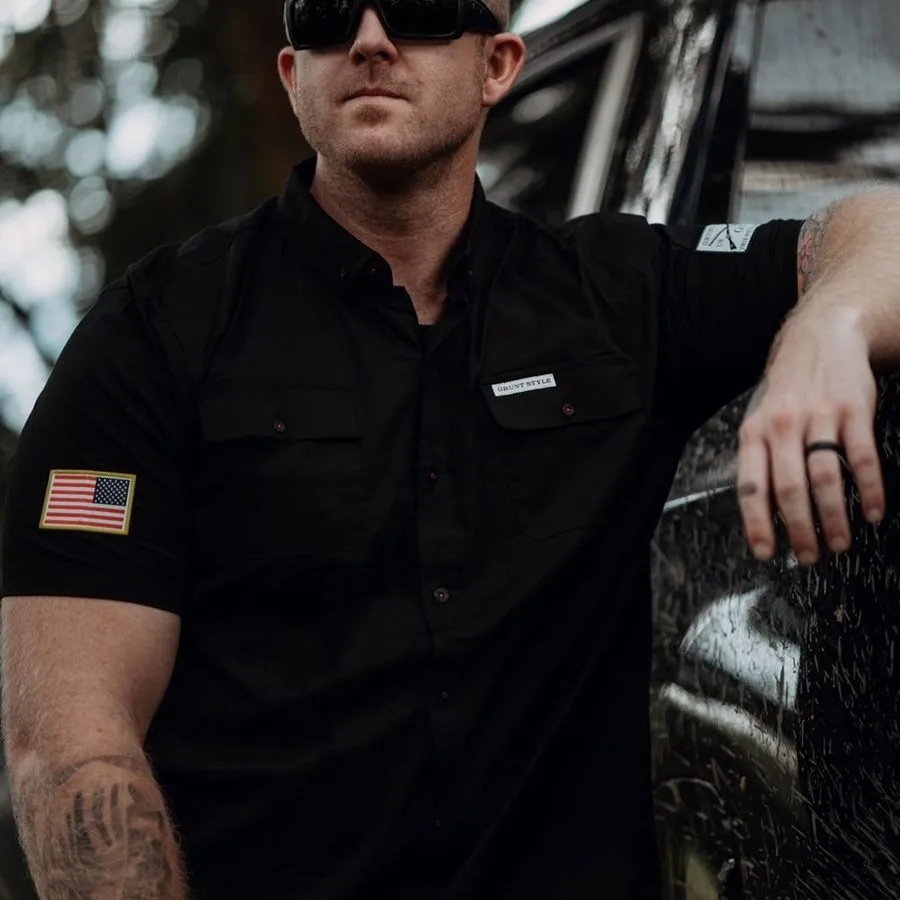 Men's Garage Button Down - Black sold by Grunt Style product image thumbnail 4