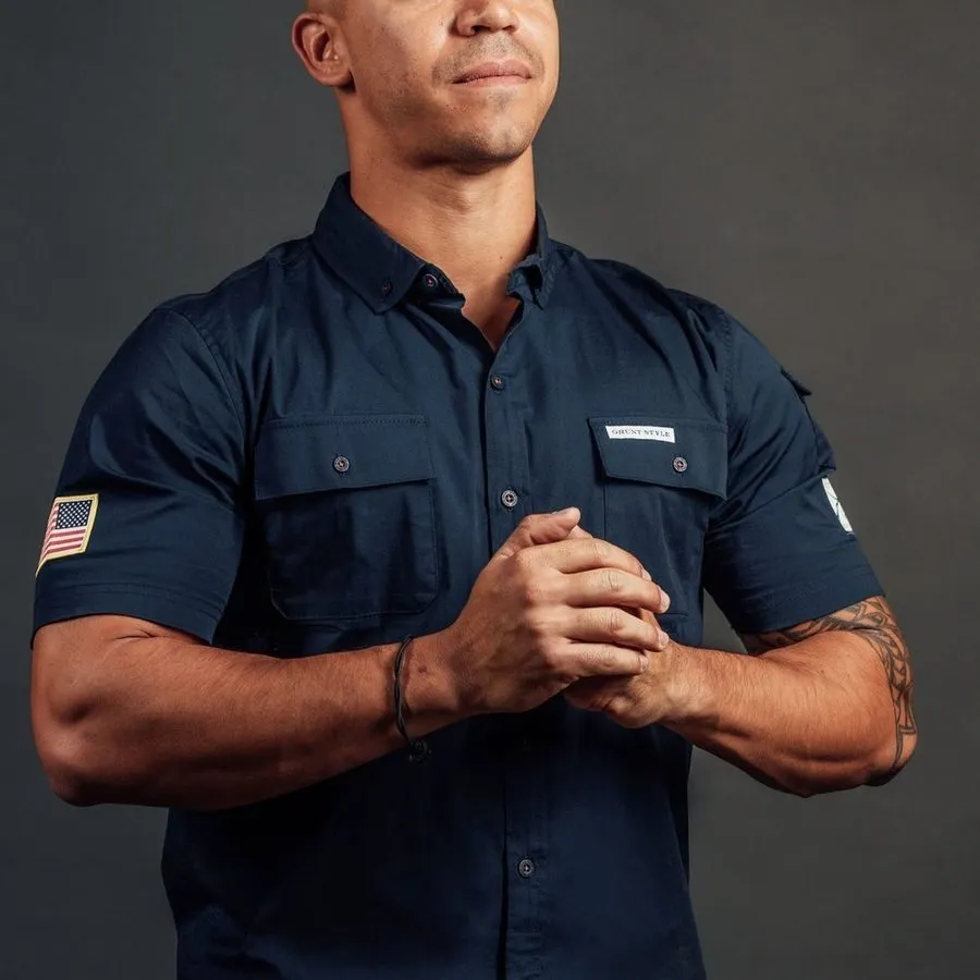 Men's Garage Button Down - Navy sold by Grunt Style product image thumbnail 5