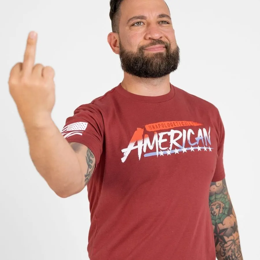 Unapologetically American T-Shirt - Red Plum sold by Grunt Style product image thumbnail 4