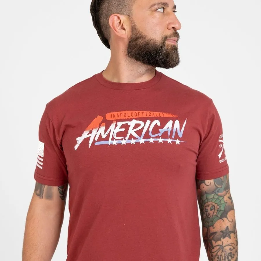 Unapologetically American T-Shirt - Red Plum sold by Grunt Style